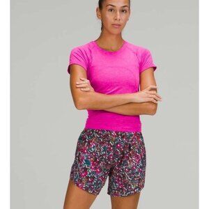 Lululemon Athletica Shorts Womens 4 Track That Mid Rise Lined 5" Floral Running